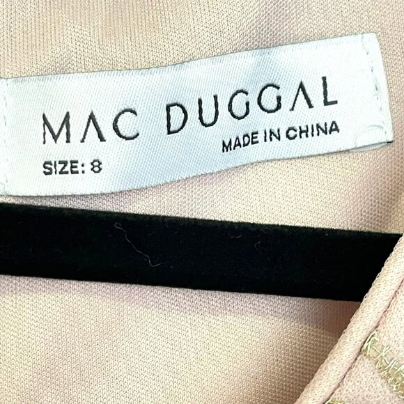 Mac Duggal Pink Sequin Floral Butterfly Sleeve Maxi Dress A-Line Gown Sz 8 NWT - Picture 9 of 10